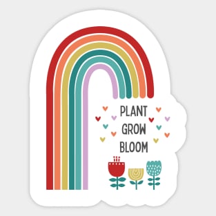 Plant grow bloom rainbow Sticker